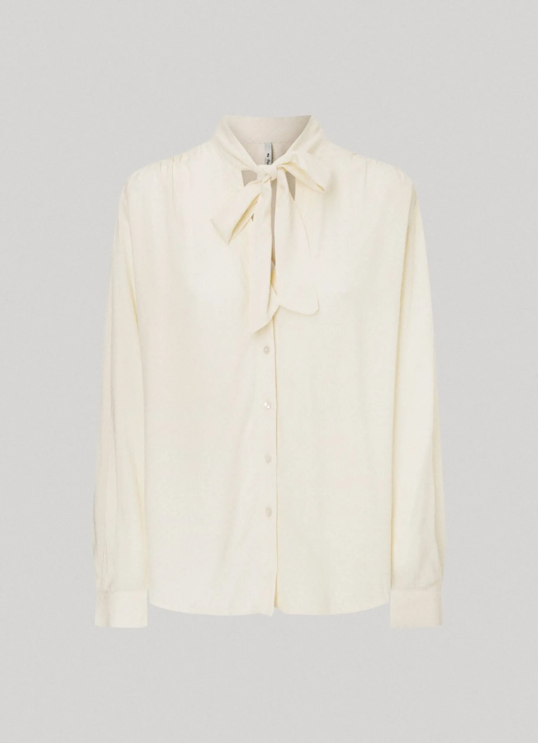 Women Pepe Jeans Dobby Blouse With Tie Neck