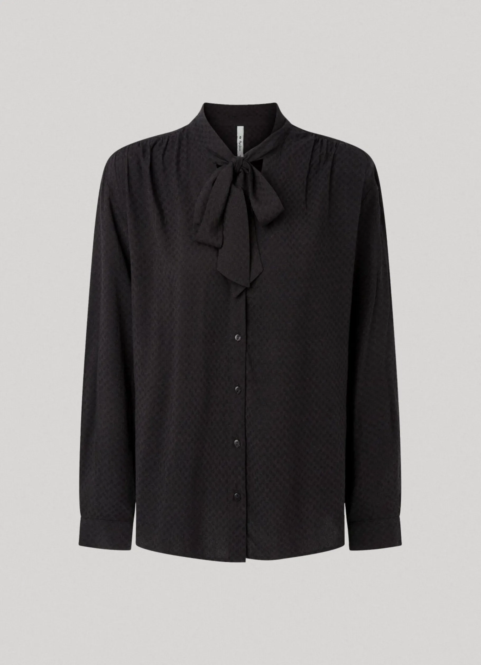Women Pepe Jeans Dobby Blouse With Tie Neck