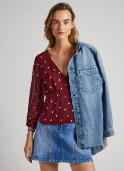 Women Pepe Jeans Dot Print Blouse