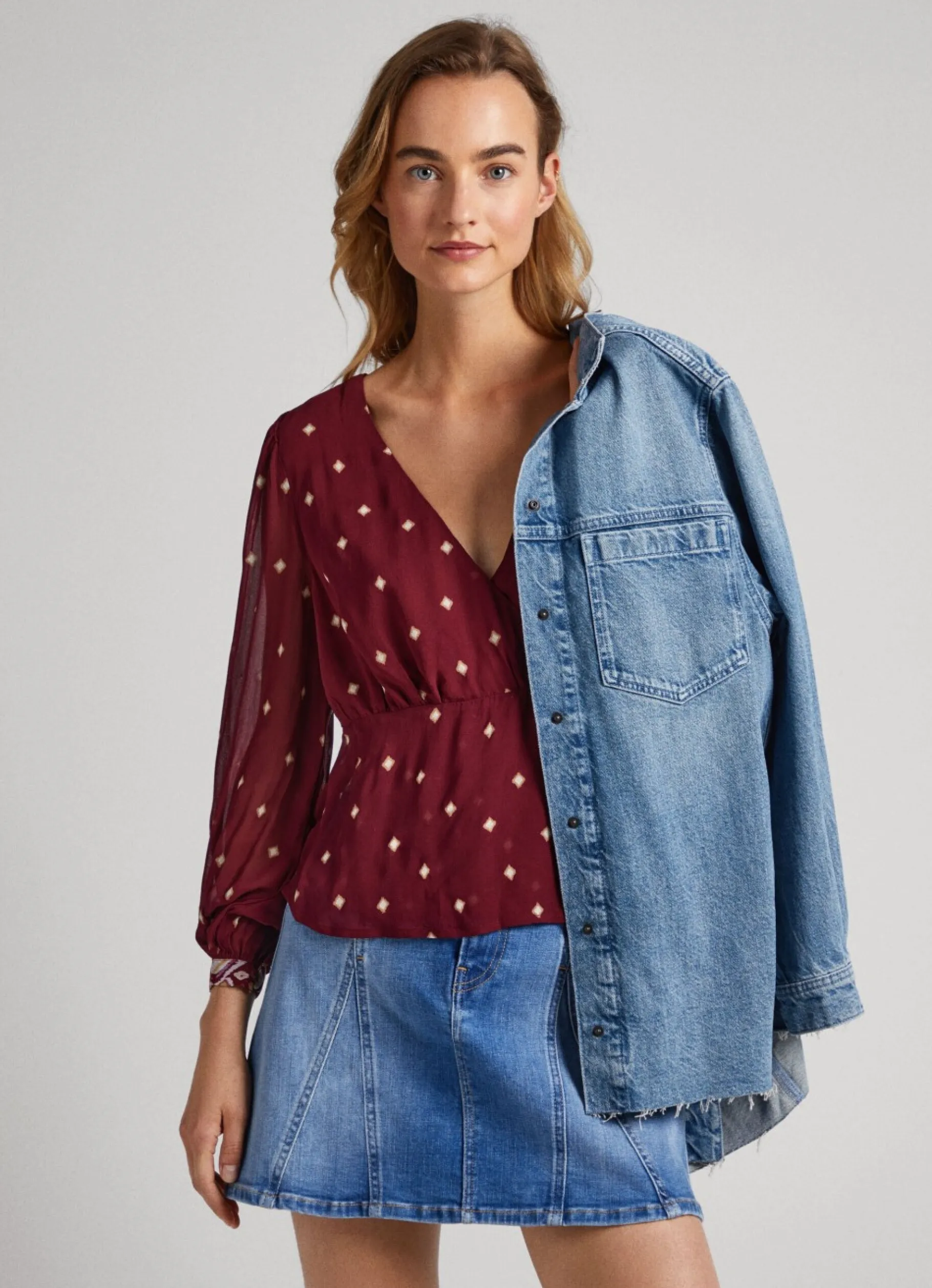 Women Pepe Jeans Dot Print Blouse