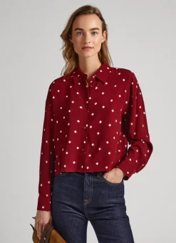 Women Pepe Jeans Dot Print Shirt