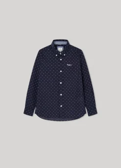 Boy Pepe Jeans Dotted Poplin Shirt