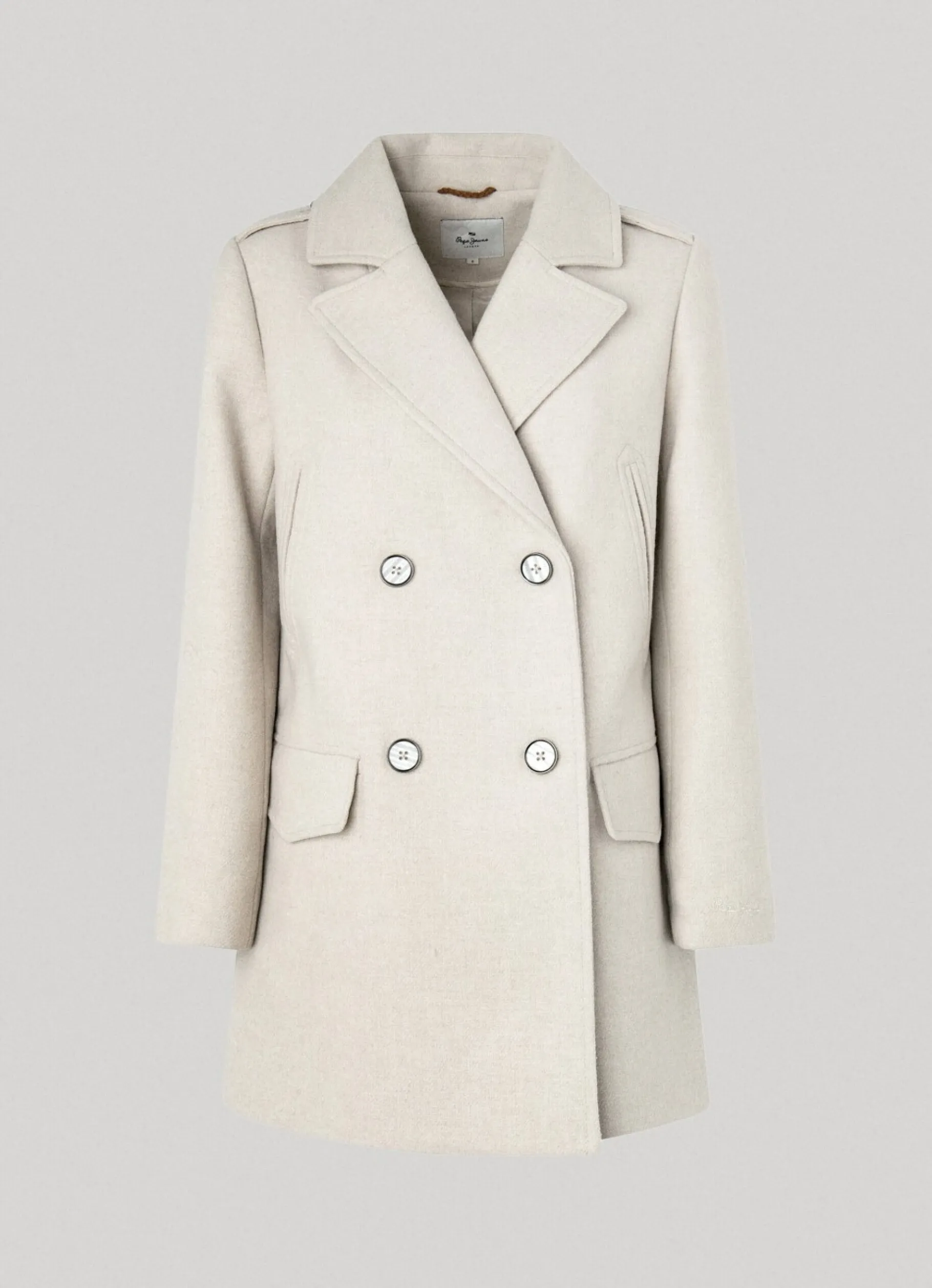 Women Pepe Jeans Double Breasted Wool Peacoat