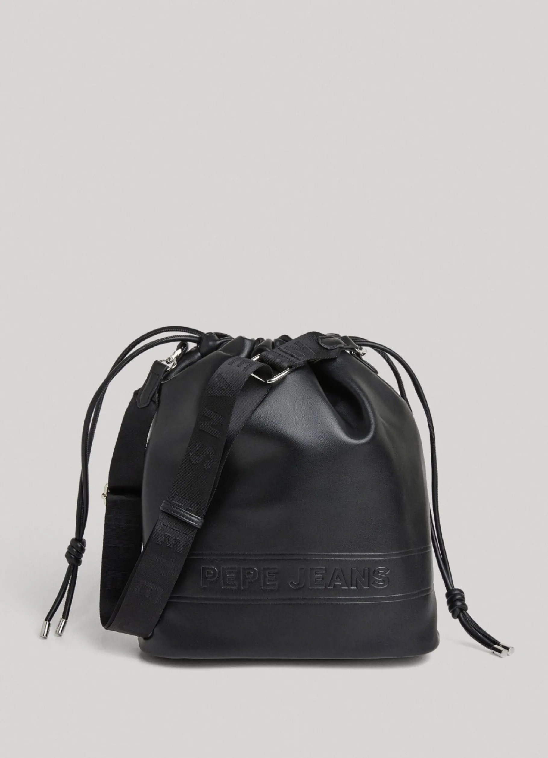 Women Pepe Jeans Embossed Logo Bucket Bag