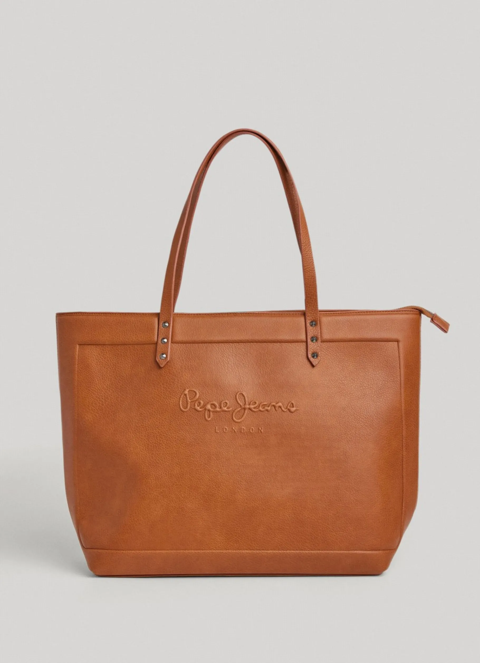 Women Pepe Jeans Embossed Logo Tote Bag