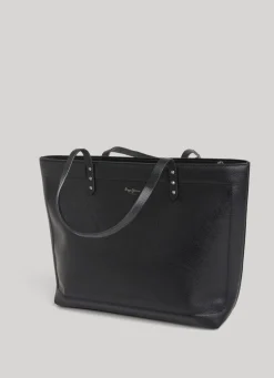 Women Pepe Jeans Embossed Logo Tote Bag