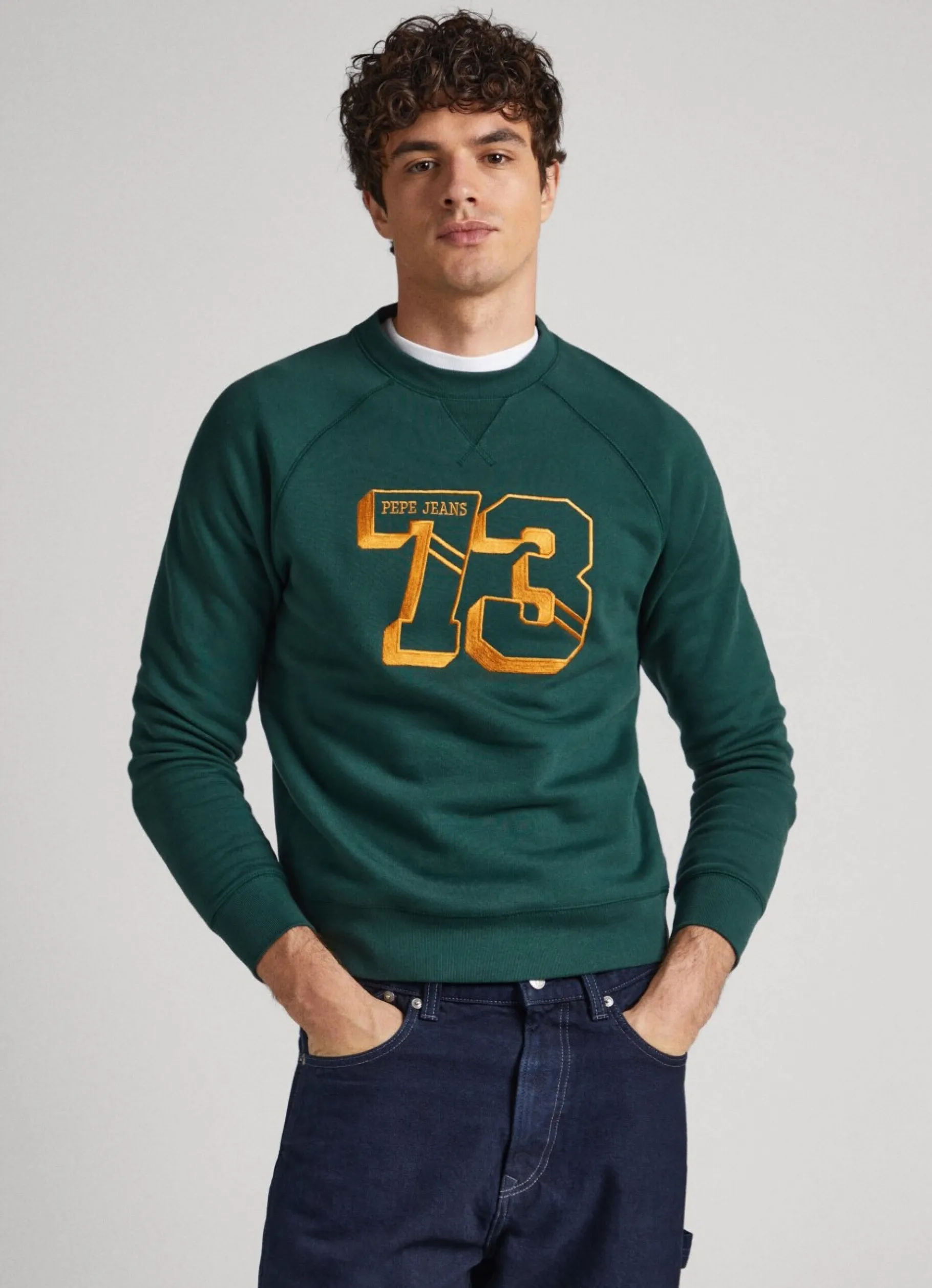 Men Pepe Jeans Embroidered 73 Logo Sweatshirt