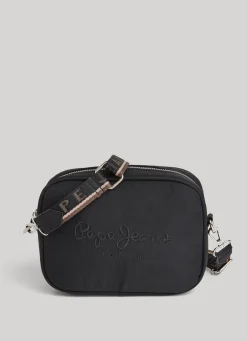 Women Pepe Jeans Embroidered Logo Camera Crossbody Bag