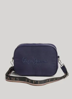 Women Pepe Jeans Embroidered Logo Camera Crossbody Bag