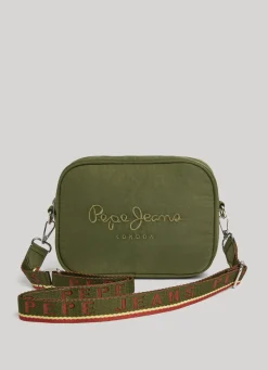 Women Pepe Jeans Embroidered Logo Camera Crossbody Bag