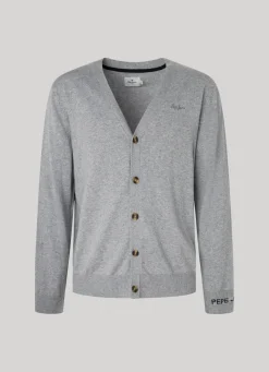 Men Pepe Jeans Embroidered Logo Cardigan