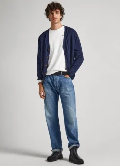 Men Pepe Jeans Embroidered Logo Cardigan