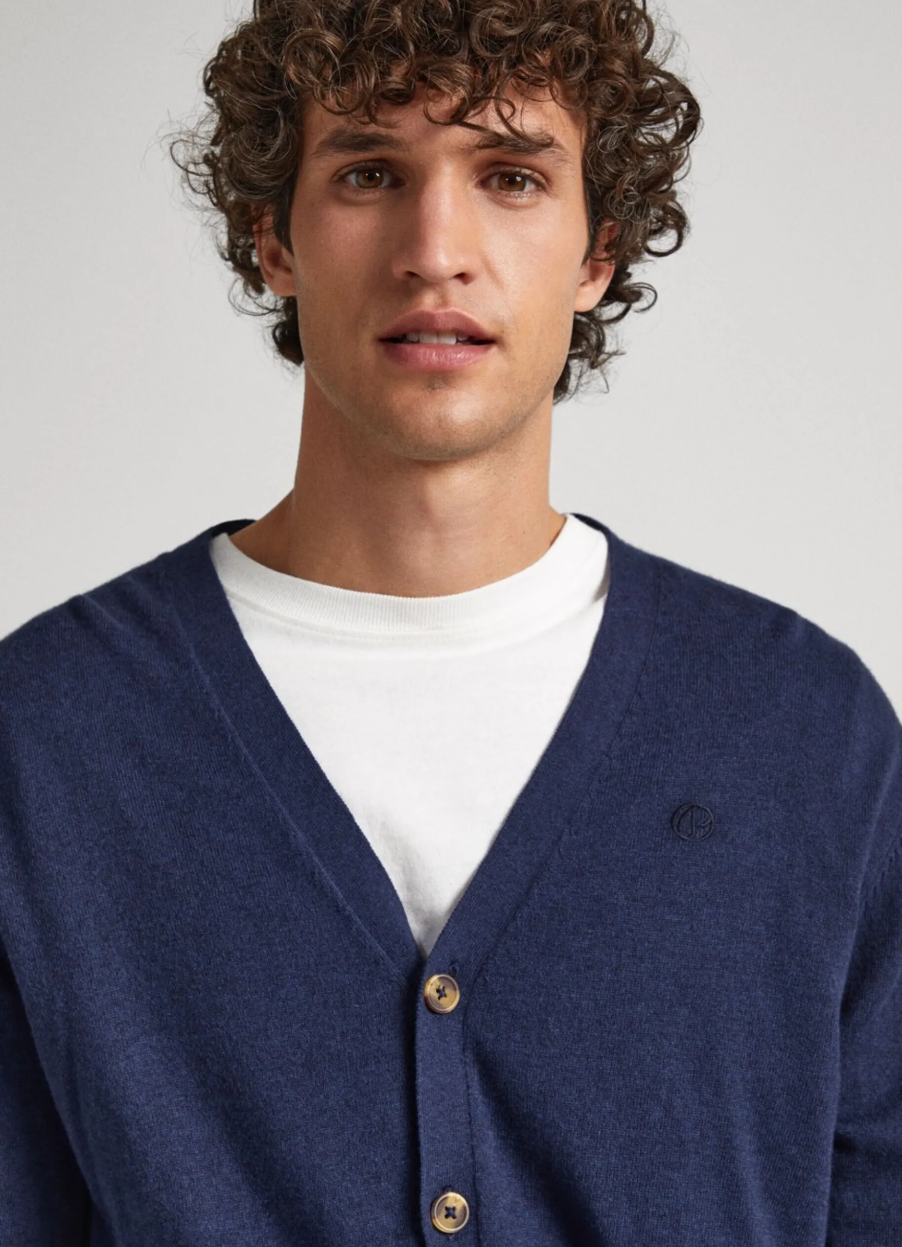 Men Pepe Jeans Embroidered Logo Cardigan