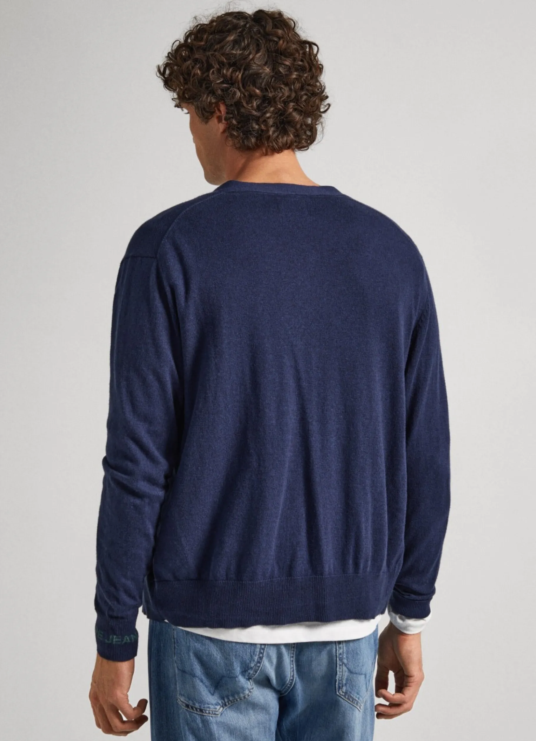 Men Pepe Jeans Embroidered Logo Cardigan