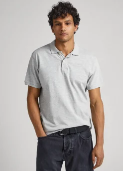 Men Pepe Jeans Embroidered Logo Cotton Pique Polo