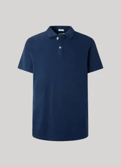 Men Pepe Jeans Embroidered Logo Cotton Pique Polo