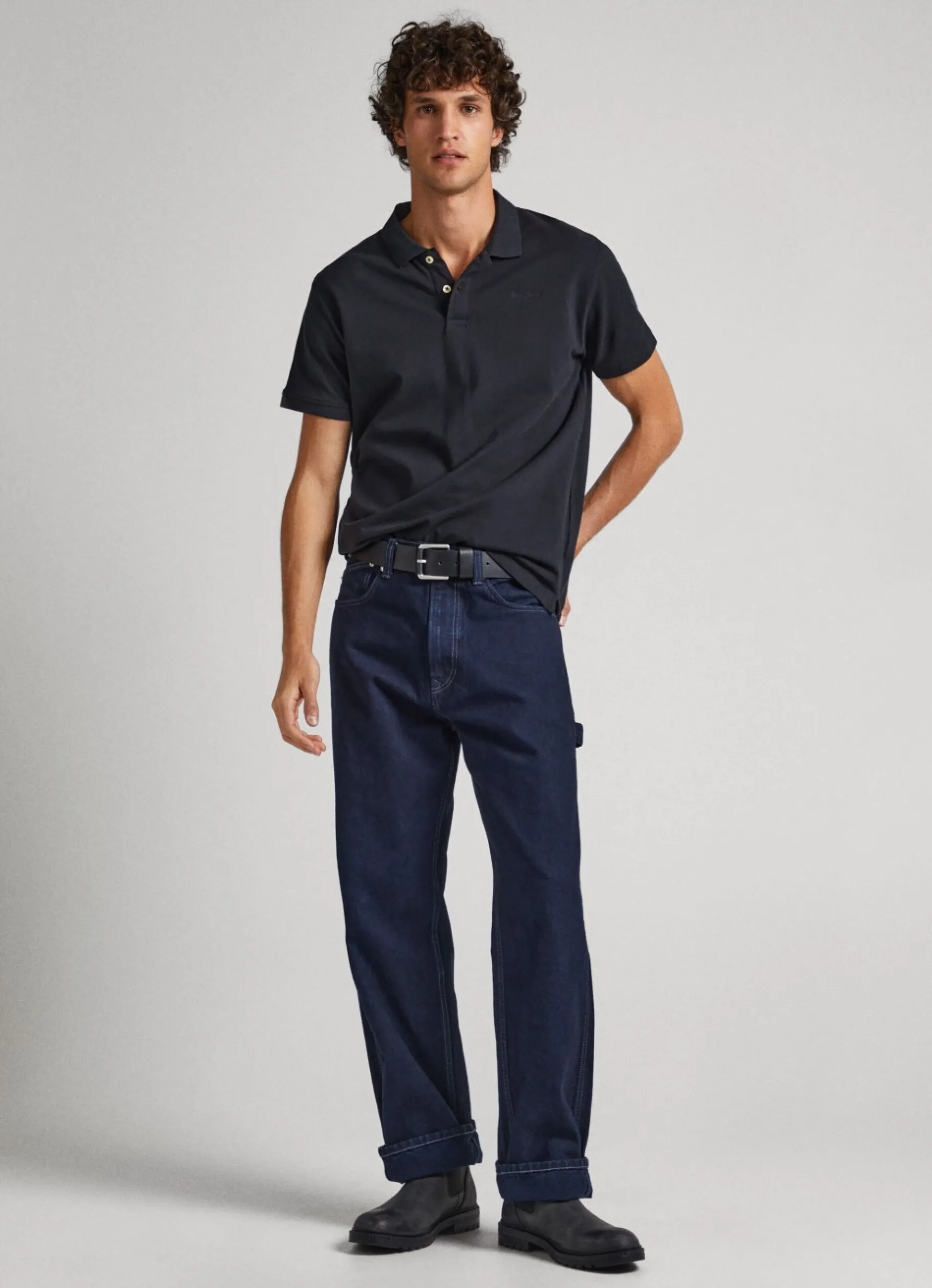 Men Pepe Jeans Embroidered Logo Cotton Pique Polo