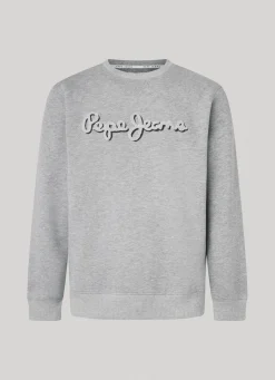 Men Pepe Jeans Embroidered Logo Cotton Sweatshirt