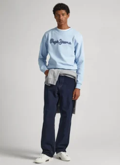 Men Pepe Jeans Embroidered Logo Cotton Sweatshirt