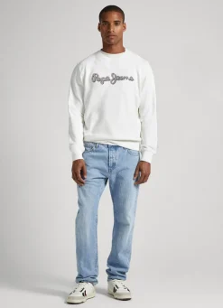 Men Pepe Jeans Embroidered Logo Cotton Sweatshirt