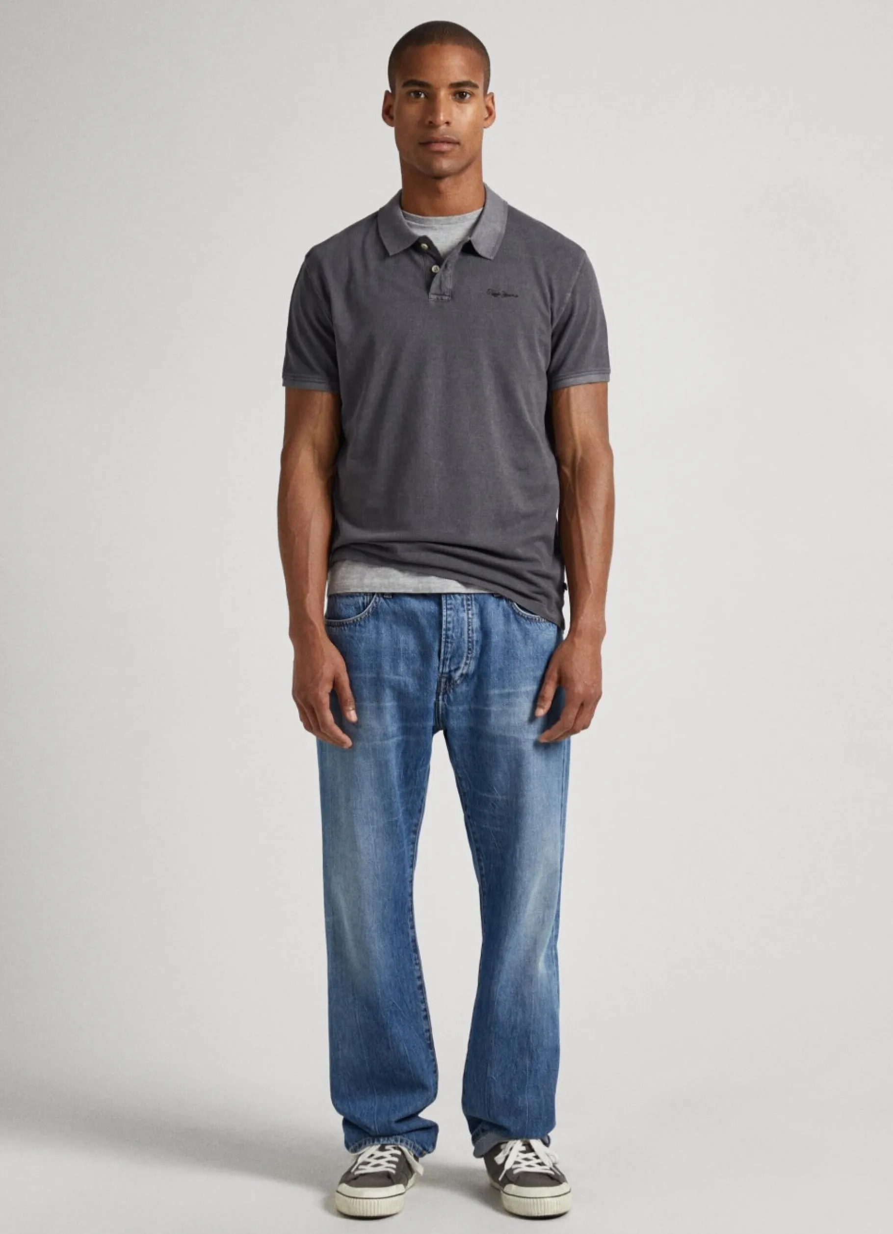 Men Pepe Jeans Embroidered Logo Pique Polo Shirt