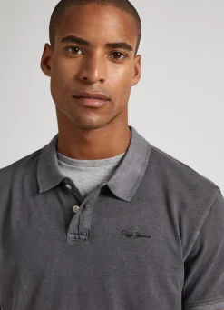 Men Pepe Jeans Embroidered Logo Pique Polo Shirt