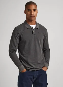 Men Pepe Jeans Embroidered Logo Pique Polo Shirt