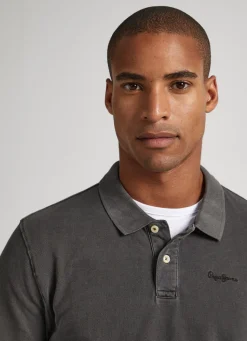 Men Pepe Jeans Embroidered Logo Pique Polo Shirt