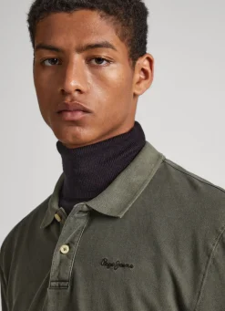 Men Pepe Jeans Embroidered Logo Pique Polo Shirt