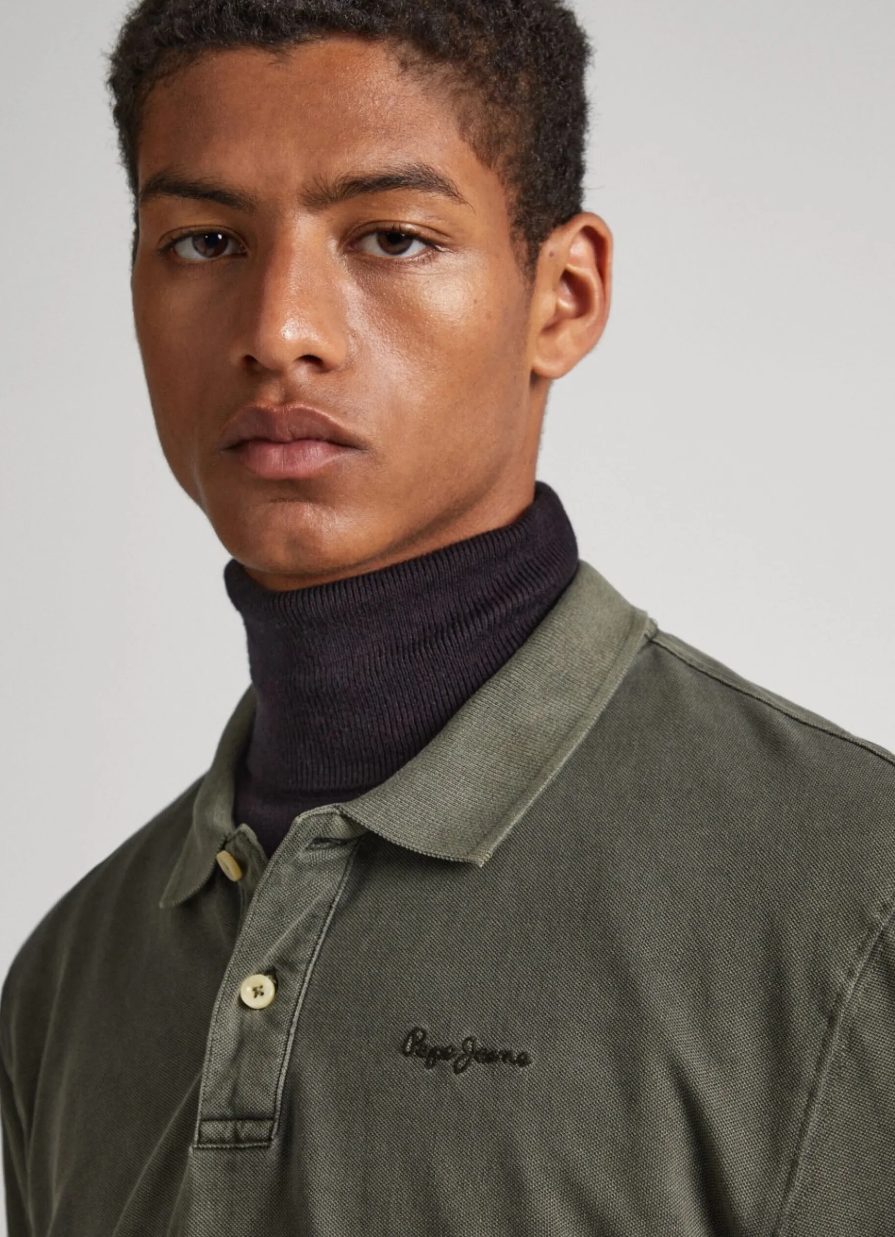 Men Pepe Jeans Embroidered Logo Pique Polo Shirt