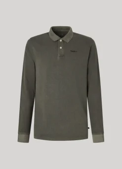 Men Pepe Jeans Embroidered Logo Pique Polo Shirt