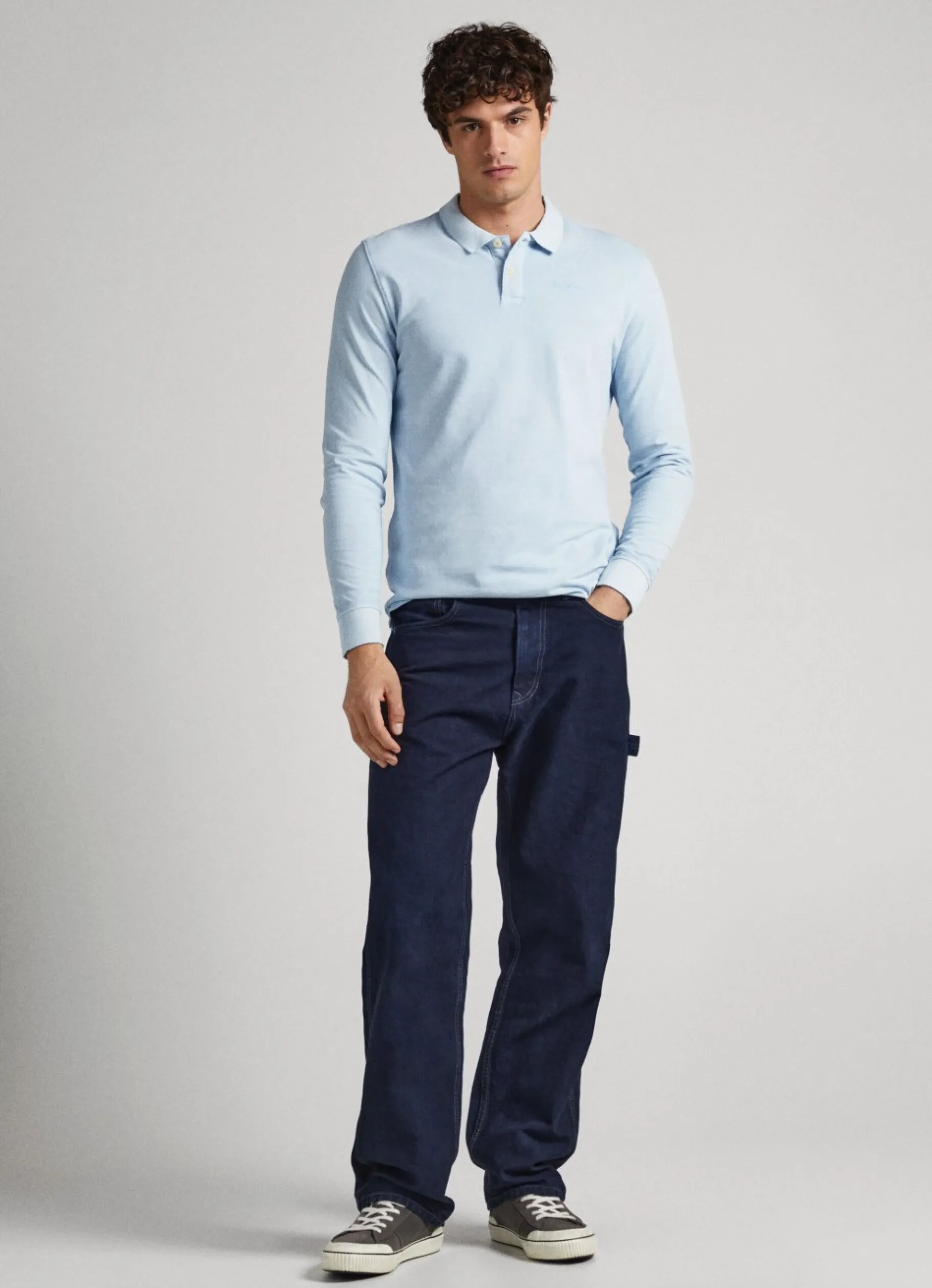 Men Pepe Jeans Embroidered Logo Pique Polo Shirt