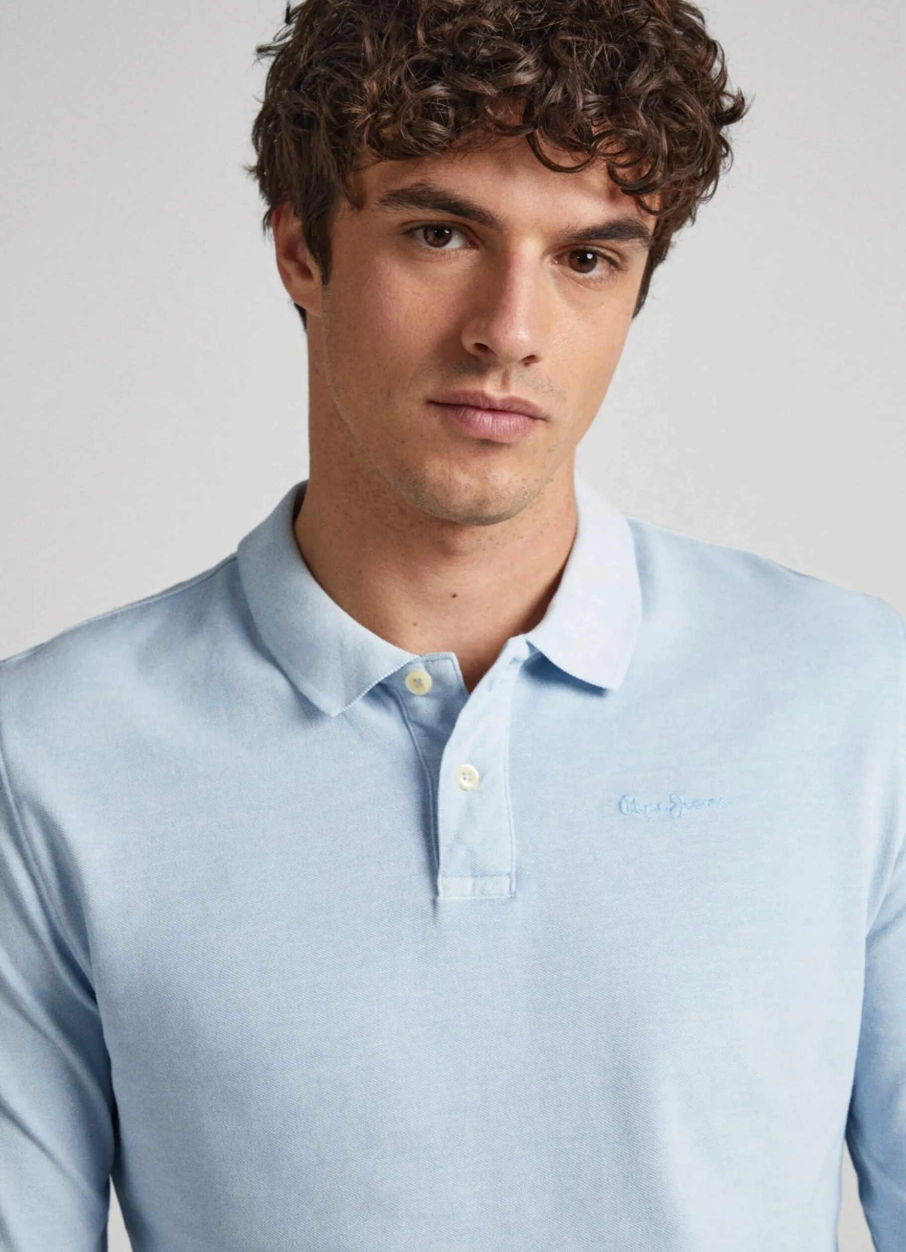 Men Pepe Jeans Embroidered Logo Pique Polo Shirt