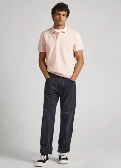 Men Pepe Jeans Embroidered Logo Pique Polo Shirt