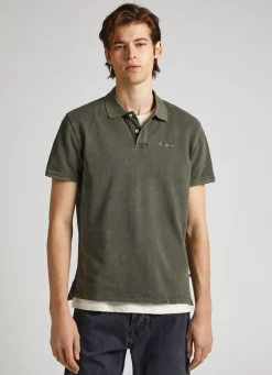 Men Pepe Jeans Embroidered Logo Pique Polo Shirt