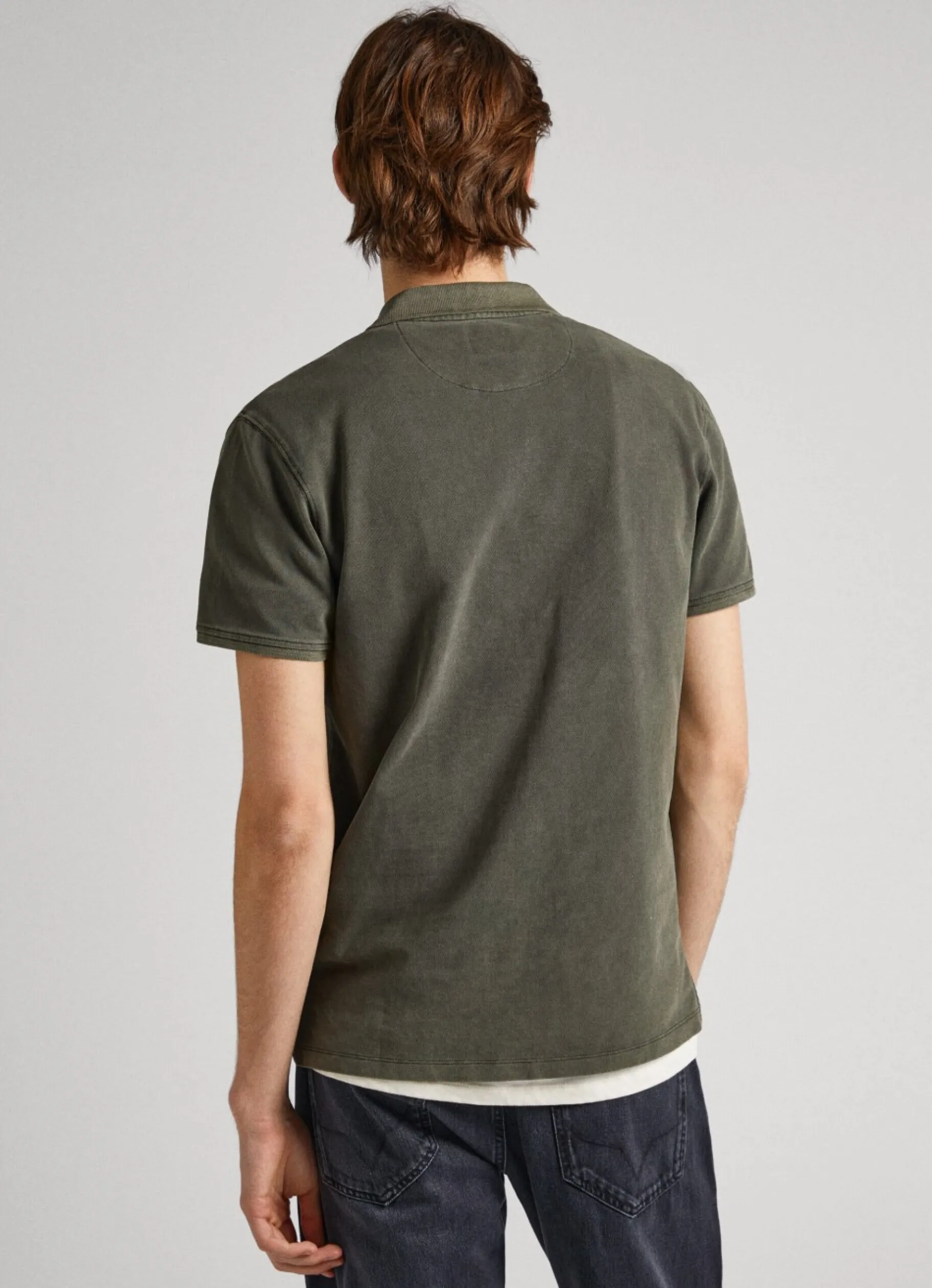 Men Pepe Jeans Embroidered Logo Pique Polo Shirt