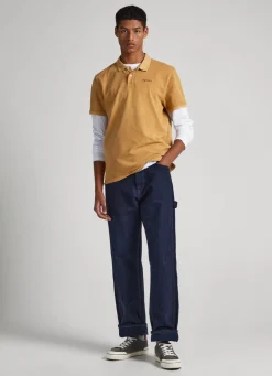 Men Pepe Jeans Embroidered Logo Pique Polo Shirt