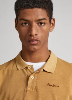 Men Pepe Jeans Embroidered Logo Pique Polo Shirt