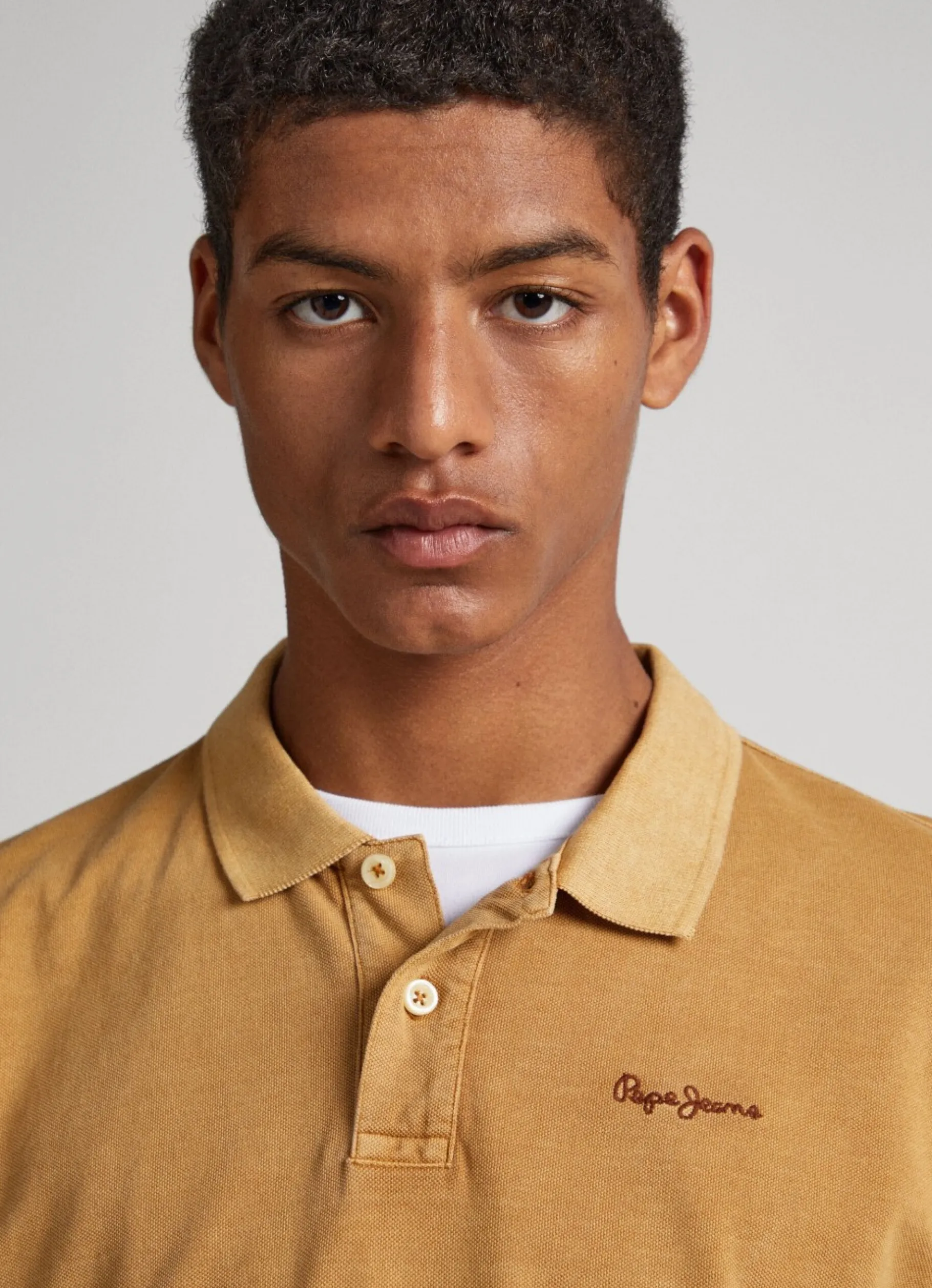 Men Pepe Jeans Embroidered Logo Pique Polo Shirt