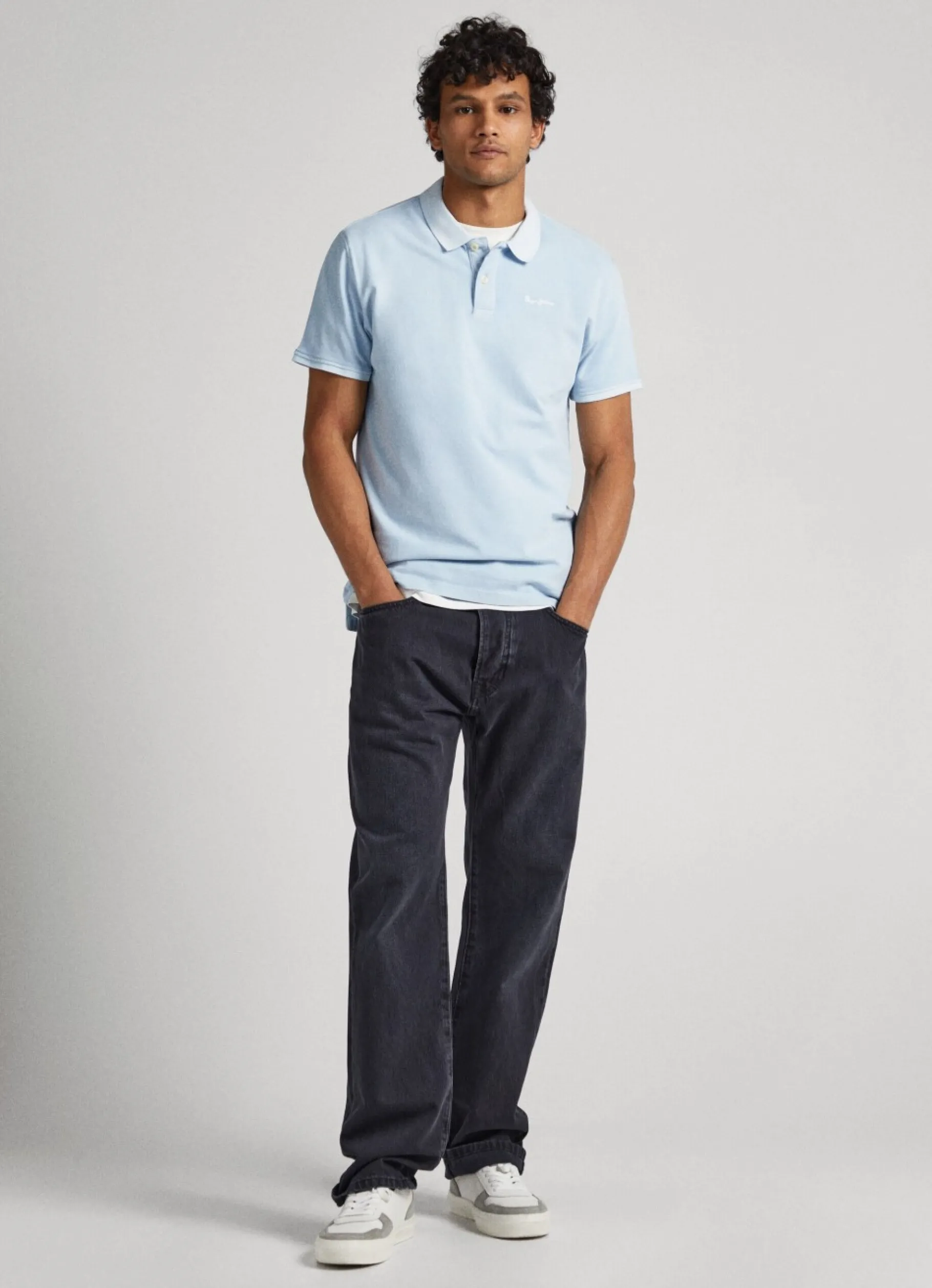 Men Pepe Jeans Embroidered Logo Pique Polo Shirt
