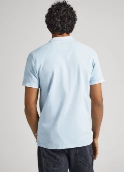 Men Pepe Jeans Embroidered Logo Pique Polo Shirt