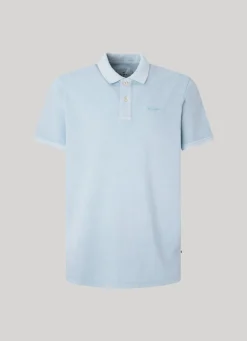 Men Pepe Jeans Embroidered Logo Pique Polo Shirt