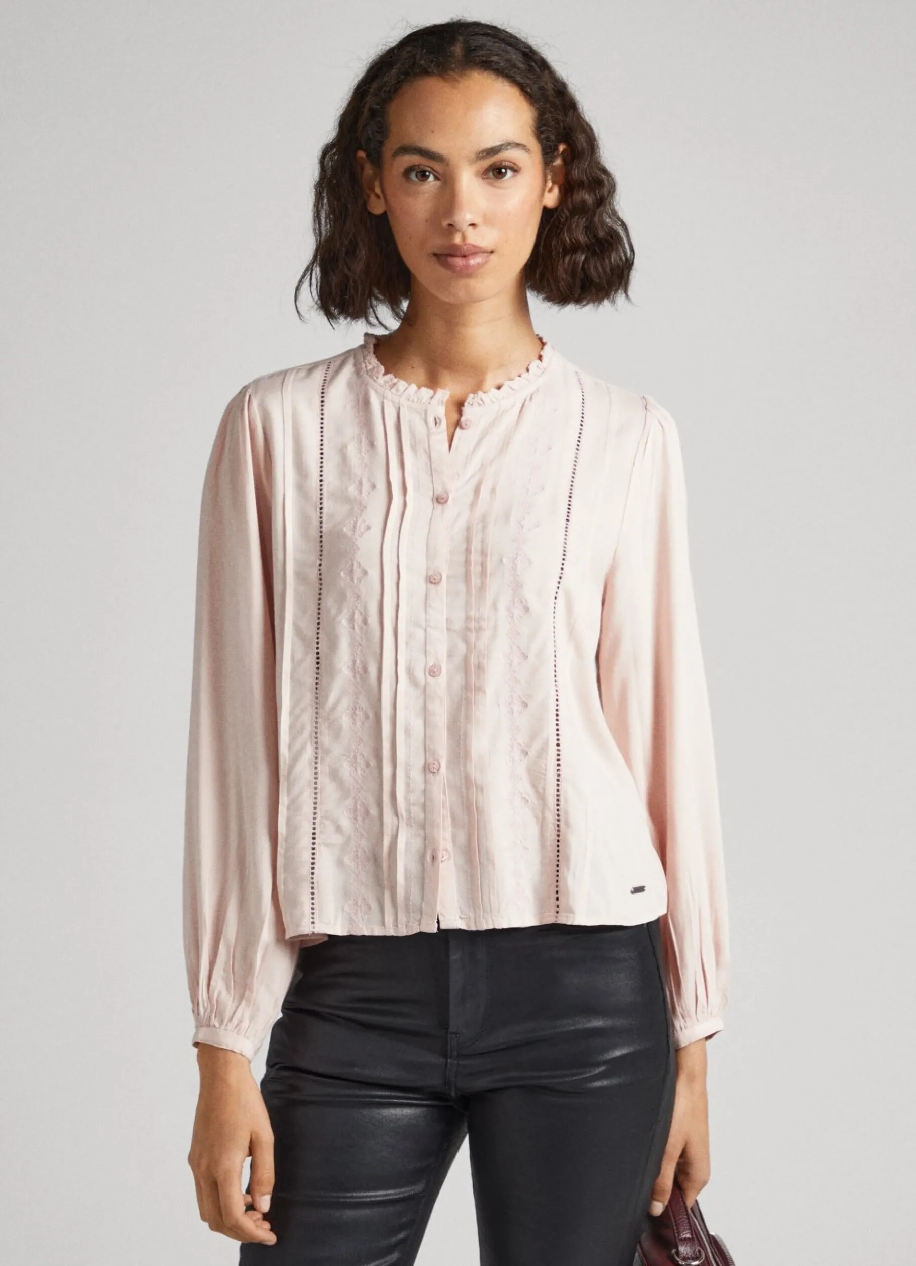 Women Pepe Jeans Embroidered Romantic Cut Blouse