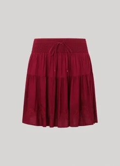 Women Pepe Jeans Embroidered Skirt At Hem