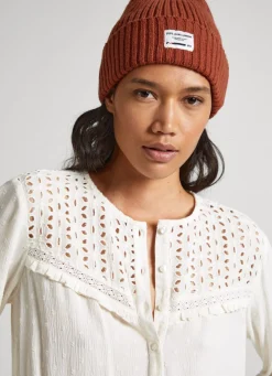 Women Pepe Jeans Eyelet Open Weave Blouse