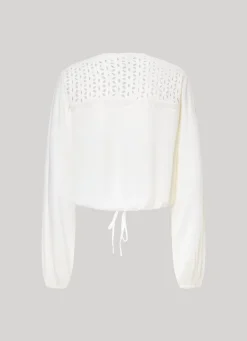 Women Pepe Jeans Eyelet Open Weave Blouse
