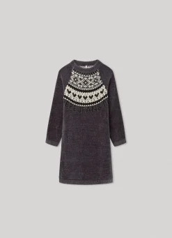 Girl Pepe Jeans Fair Isle Chenille Dress