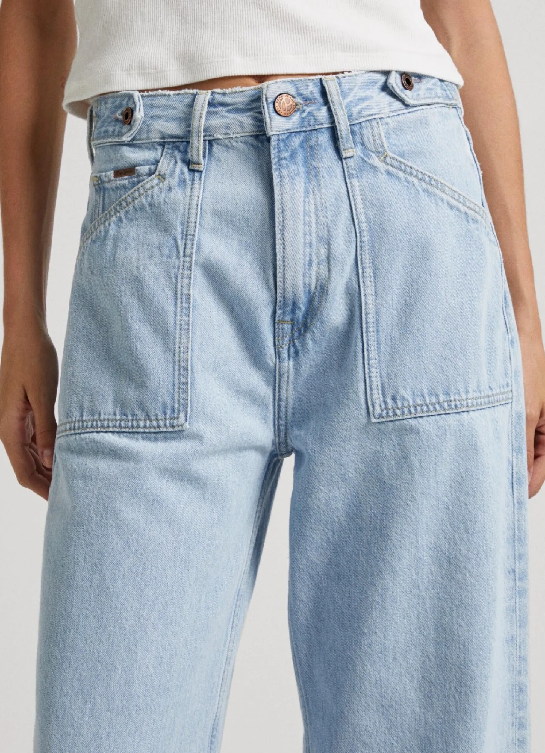 Women Pepe Jeans Febee Wide Fit High-Rise Jeans