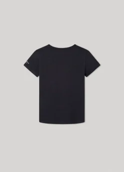 Boy Pepe Jeans Flag Logo Cotton T-Shirt