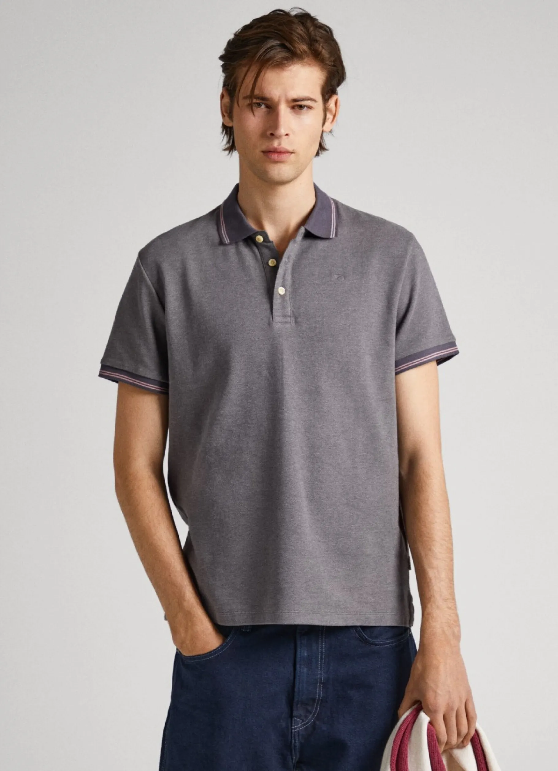 Men Pepe Jeans Flag Logo Polo Shirt